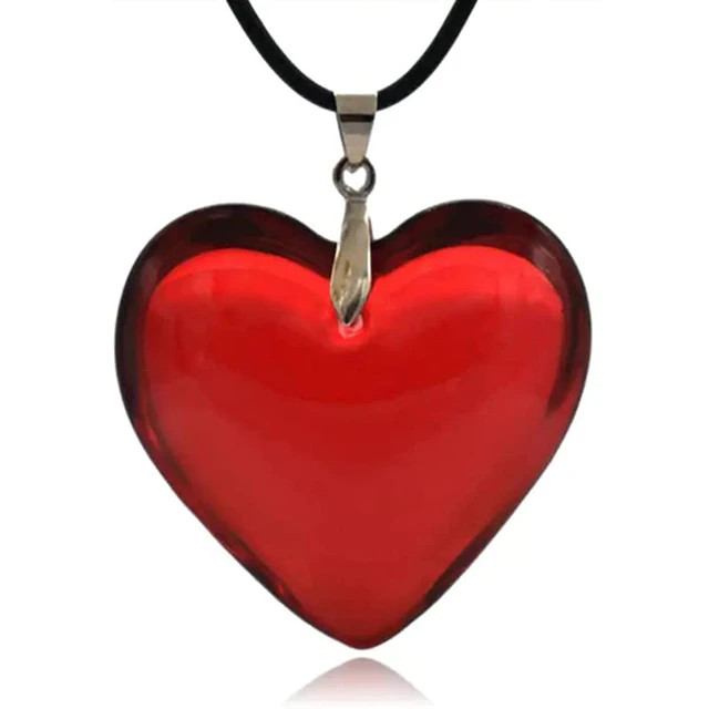 Y2K Red Heart Pendant Necklaces Chunky Glass Puffy Heart Choker Necklace for Women Jewelry Gifts ... | AliExpress (US)