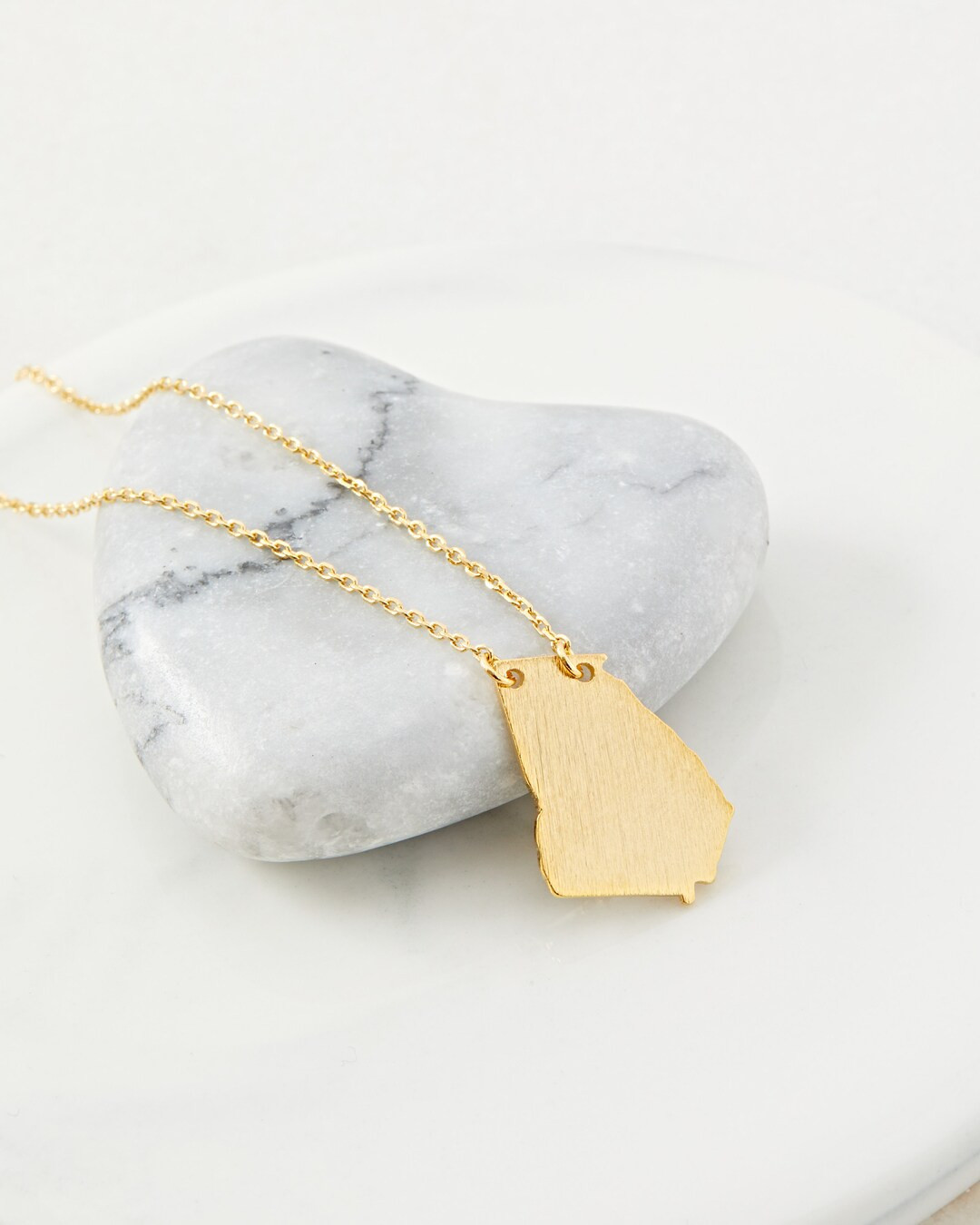 18K Gold Dipped Georgia Pendant Necklace | GA US State Dainty Necklace | Gold Dip Necklace | Gift... | Etsy (US)