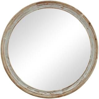FirsTime & Co. 30 x 1 x 30 in. Gray Clybourne Farmhouse Round Mirror-70277 - The Home Depot | The Home Depot