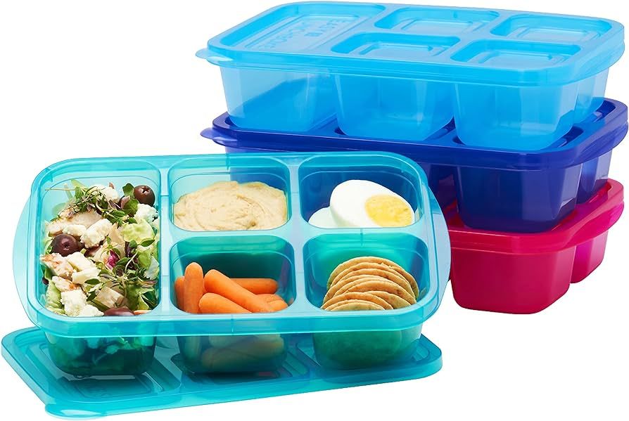 EasyLunchboxes® - Patented Design Bento Lunch Boxes - Reusable 5-Compartment Food Containers for... | Amazon (US)