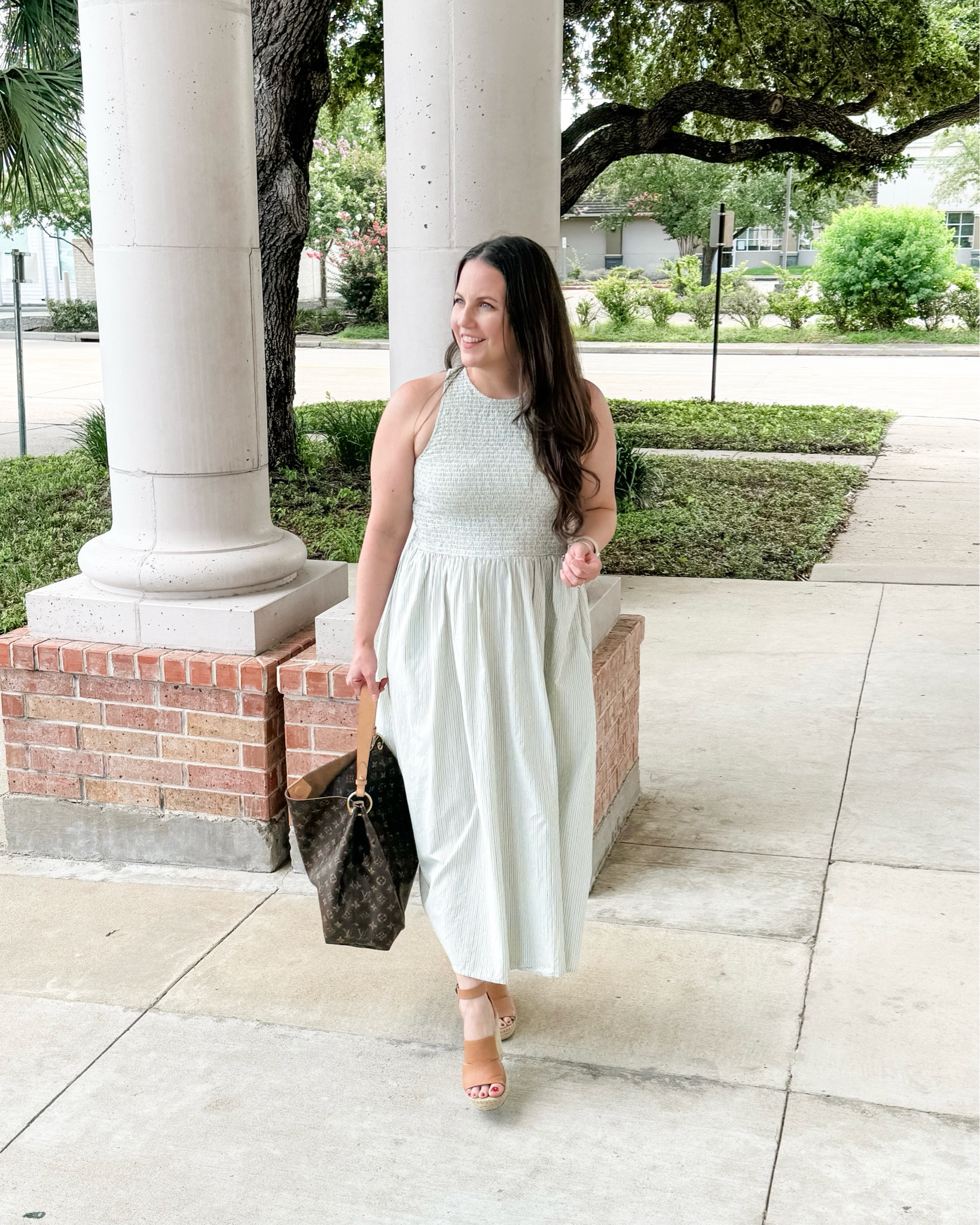 Summer dress / maxi dresses / cotton dress / brown wedges sandals / David yurman / Apple Watch / vacation outfit/ petite fashionn

#LTKFindsUnder100 #LTKOver40 #LTKSeasonal