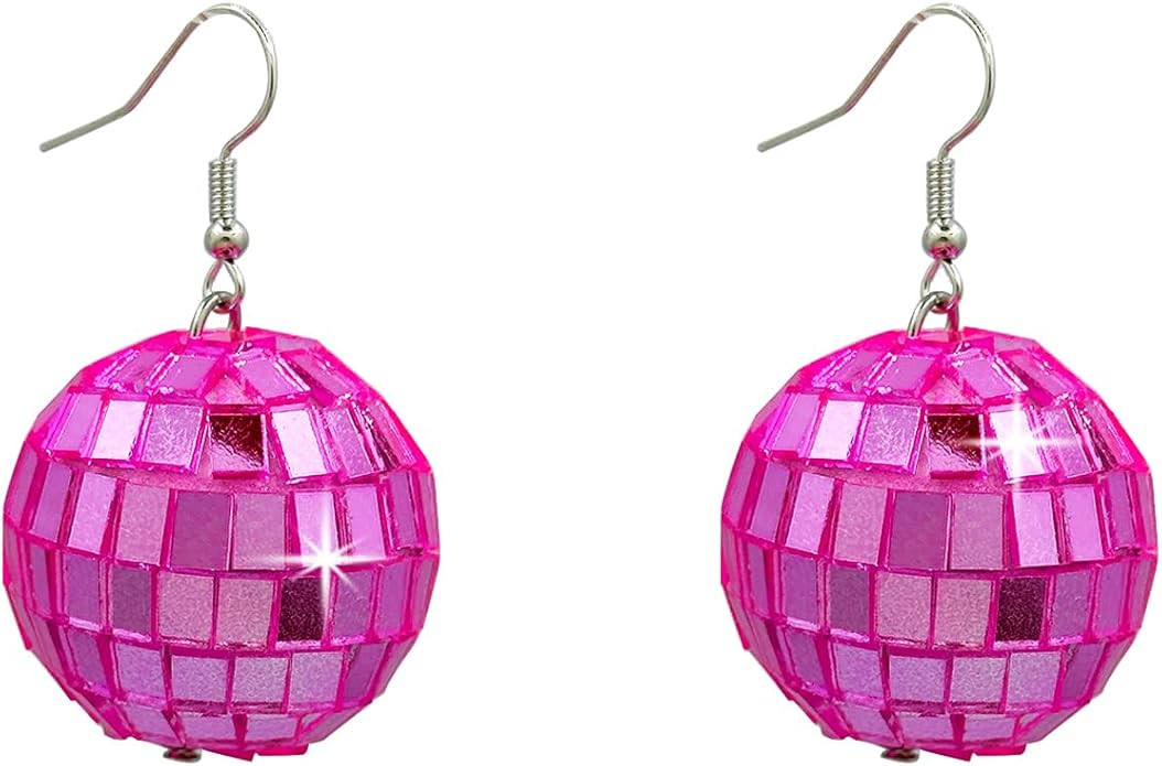 Disco Ball Earrings Punk Colorful Silver Gold Star Disco Mirrorball Earrings Halloween Costume Ac... | Amazon (US)