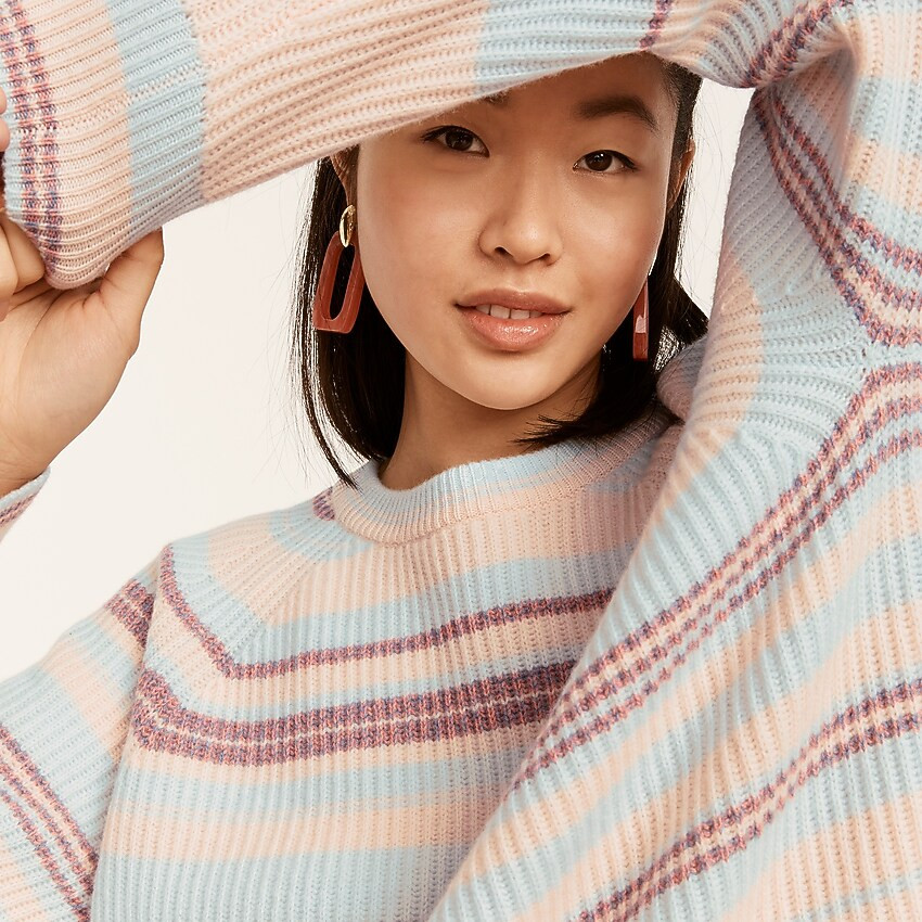 Cashmere ribbed crewneck sweatshirt in stripe | J. Crew US