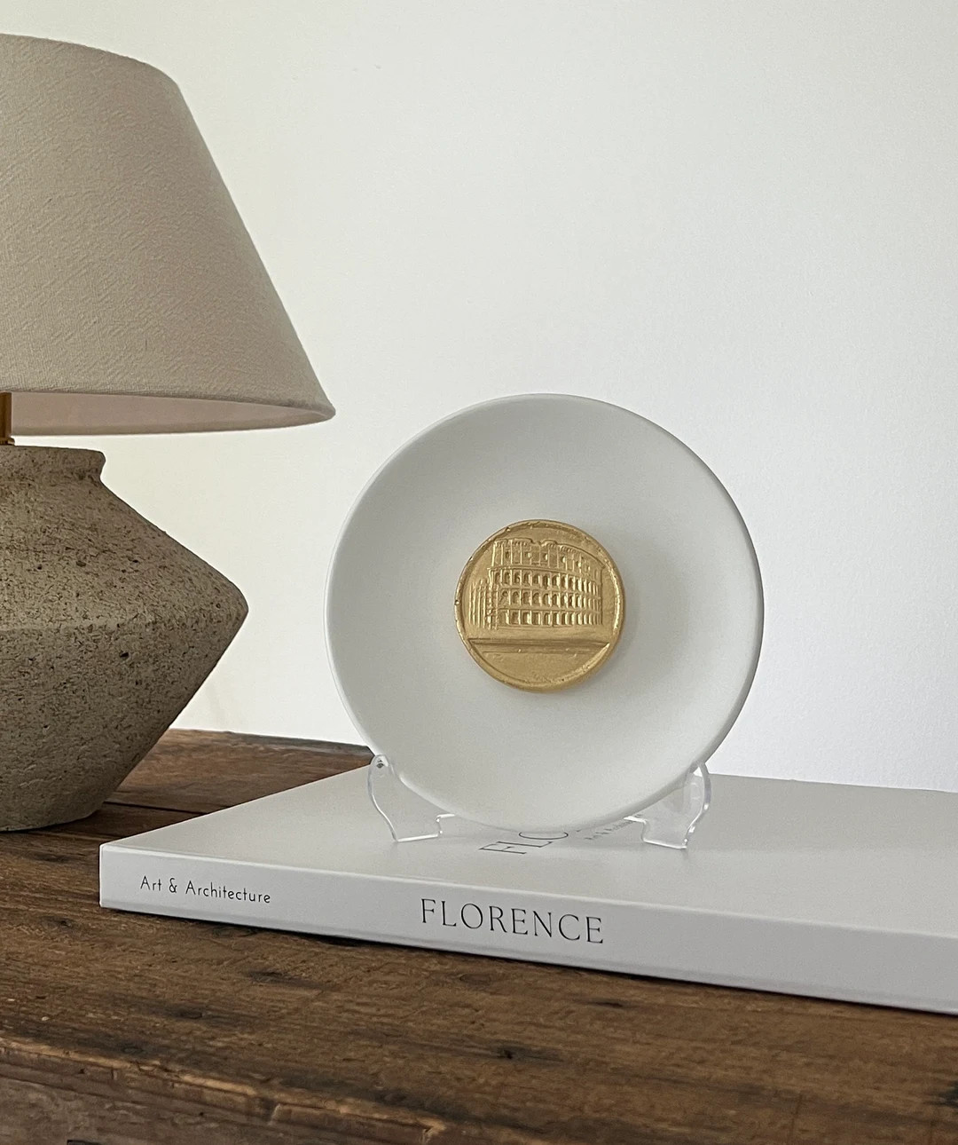 Decorative Plate With Intaglio, Rome Colosseum Roma Flavian Amphitheater Ancient Art Beige Decor ... | Etsy (US)