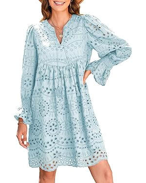 Dokotoo Womens 2024 Casual Dress | Tassel V Neck | Amazon (US)