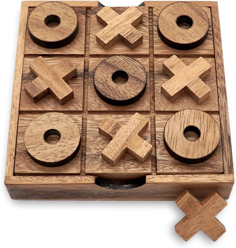 BSIRI Tic Tac Toe Wooden Board Game Table Toy Player Room Decor Tables Family XOXO Decorative Pie... | Amazon (US)