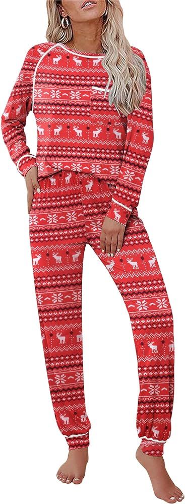 Ekouaer Pajamas Set for Women Soft Long Sleeve Pjs Sets Cotton Sleepwear Loungewear S-XXL | Amazon (US)