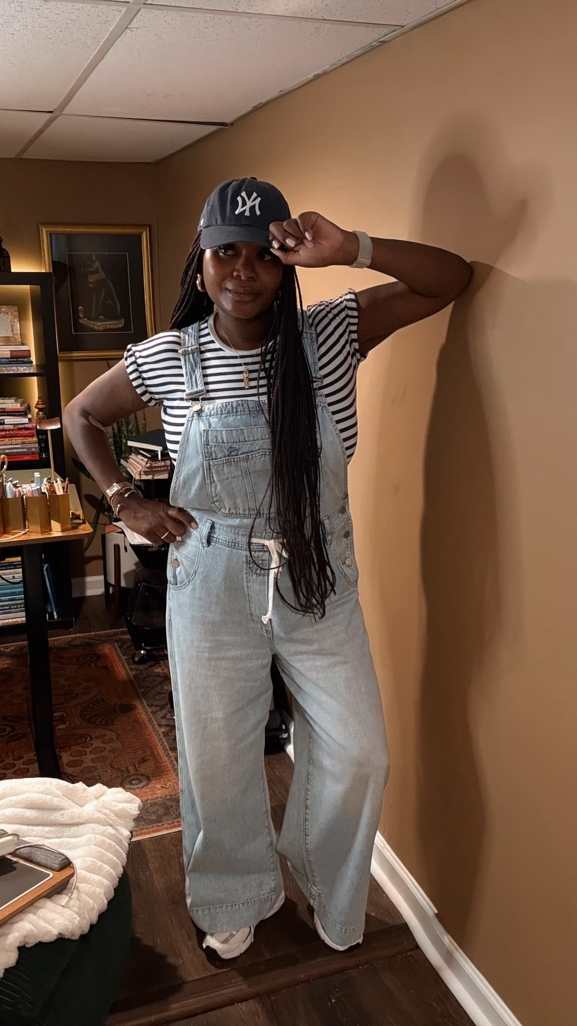 Casual + comfy = my day off uniform. ✨ Pulled on my favorite relaxed overalls, a striped tee, and sneakers to run errands and make it to a couple of appointments. Easy, breathable, and still put-together without even trying. Linking these overalls (a must-have if you love a loose, cozy fit) along with similar striped tops and sneakers. 🛒🤍

#OOTD #LTKFinds #OverallsStyle #ErrandDayLook #LTKUnder100

#LTKFindsUnder50 #LTKFindsUnder100 #LTKStyleTip