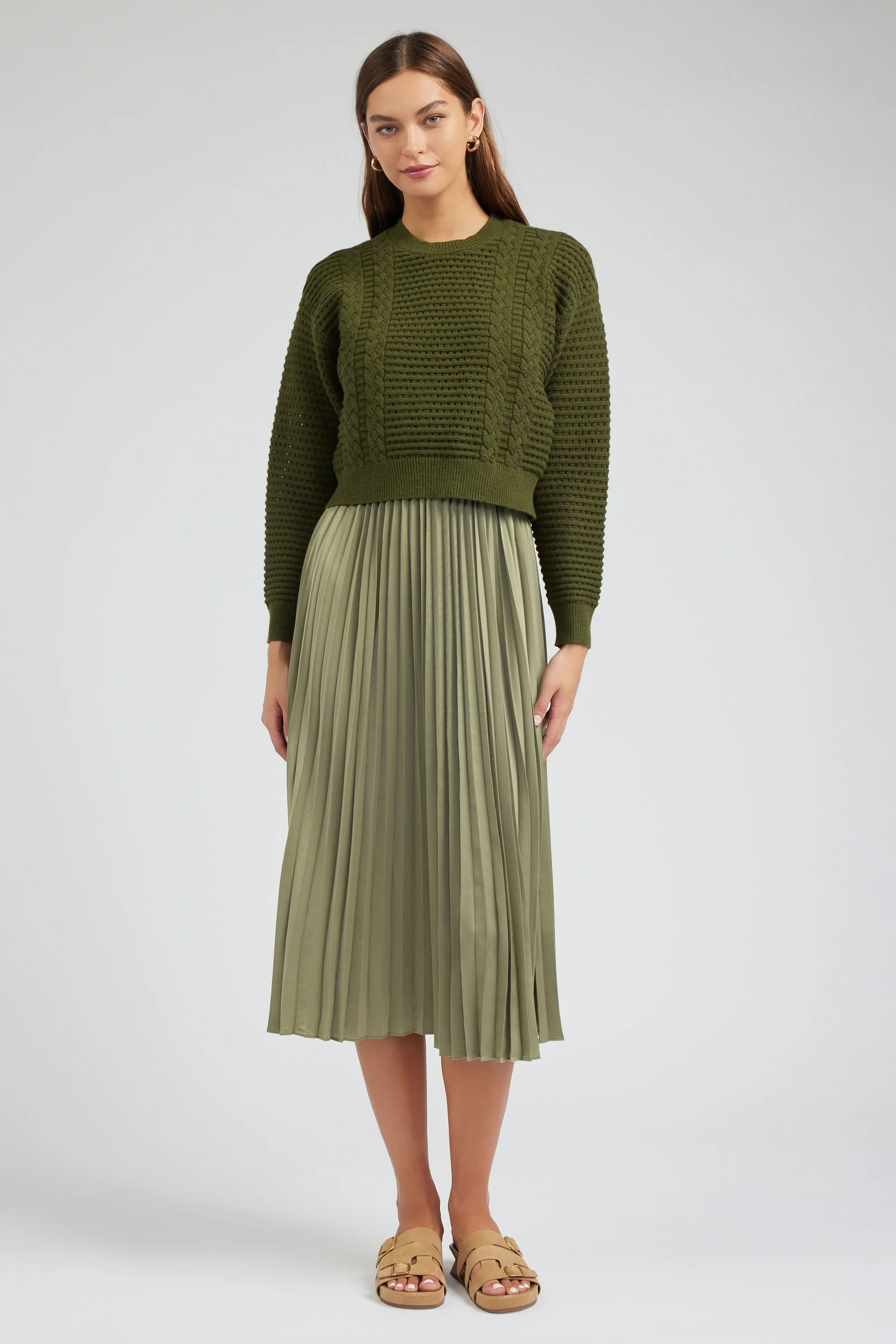 Sweater & Pleated Dress Set | Current Air