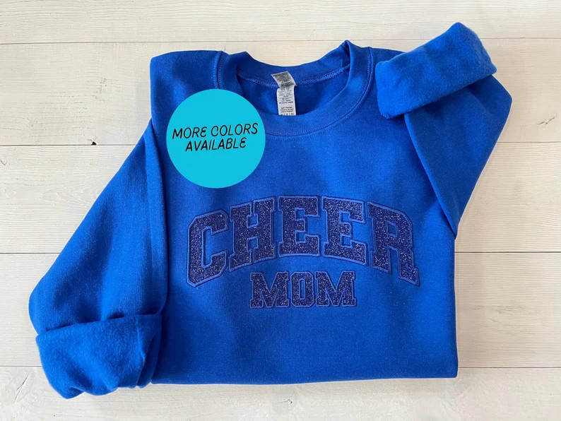 Glitter Cheer Mom Sweatshirt, Cheer Mama Gift, Embroidered Cheer Mom Sweater, Cheerleading Mom Te... | Etsy (US)