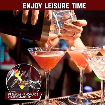 Chouggo Martini Glasses Set of 4, Hand Blown Premium Crystal Cocktail Glasses, for Bar, Martini, ... | Amazon (US)