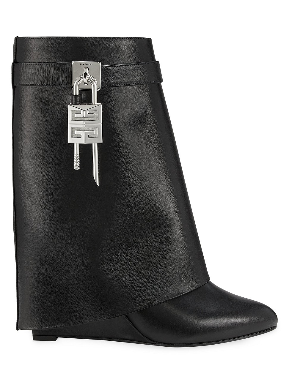 Women's Shark Lock Ankle Boots in Leather - Black - Size 5 - Black - Size 5 | Saks Fifth Avenue