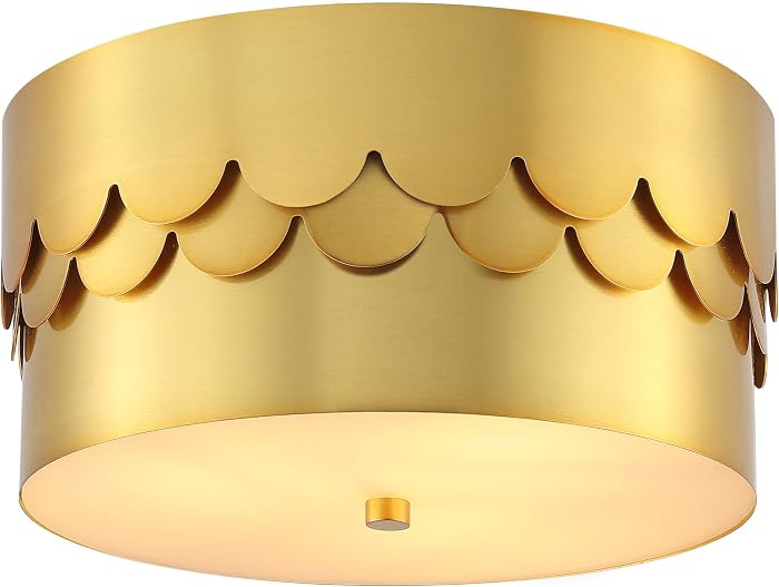 SAFAVIEH Jimena 3-Light Flush Mount, 13" Modern Brass FLU4113A | Amazon (US)