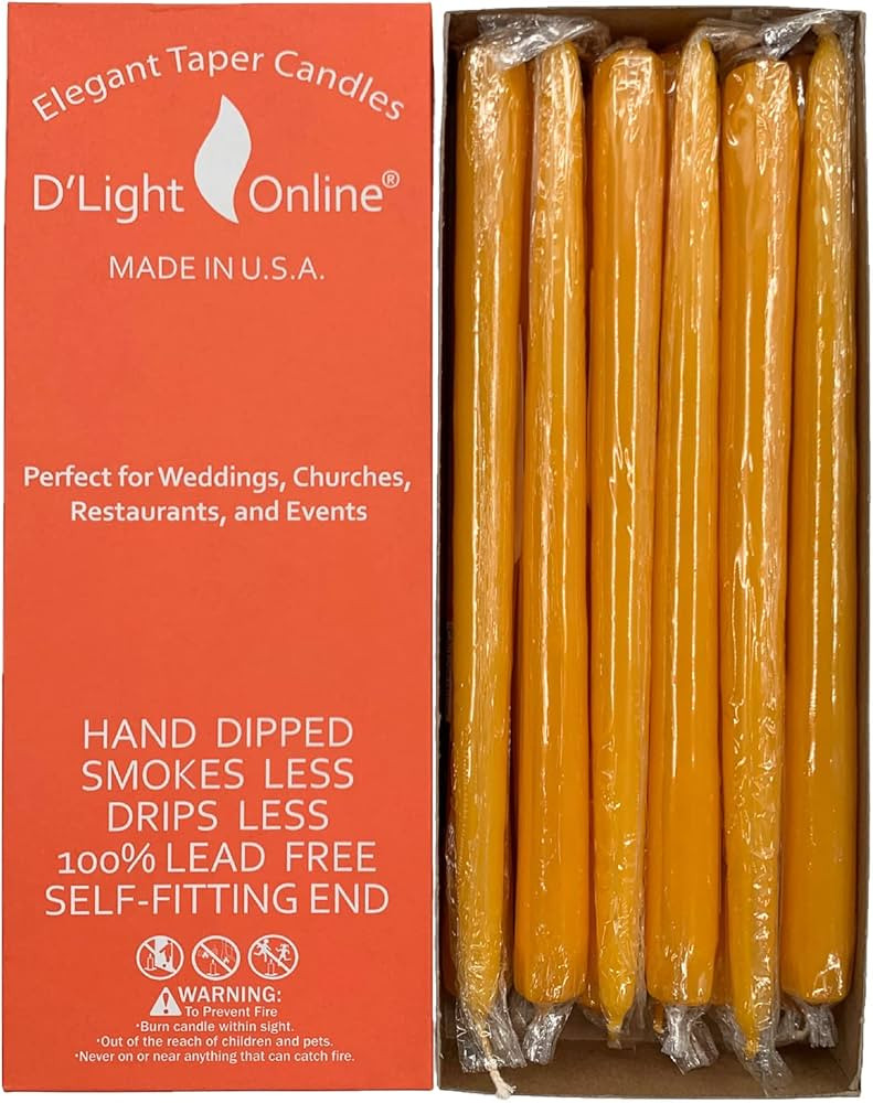 Amazon.com: D'light Online Elegant Unscented Black Taper Premium Quality Candles, Hand-Dipped, Dr... | Amazon (US)