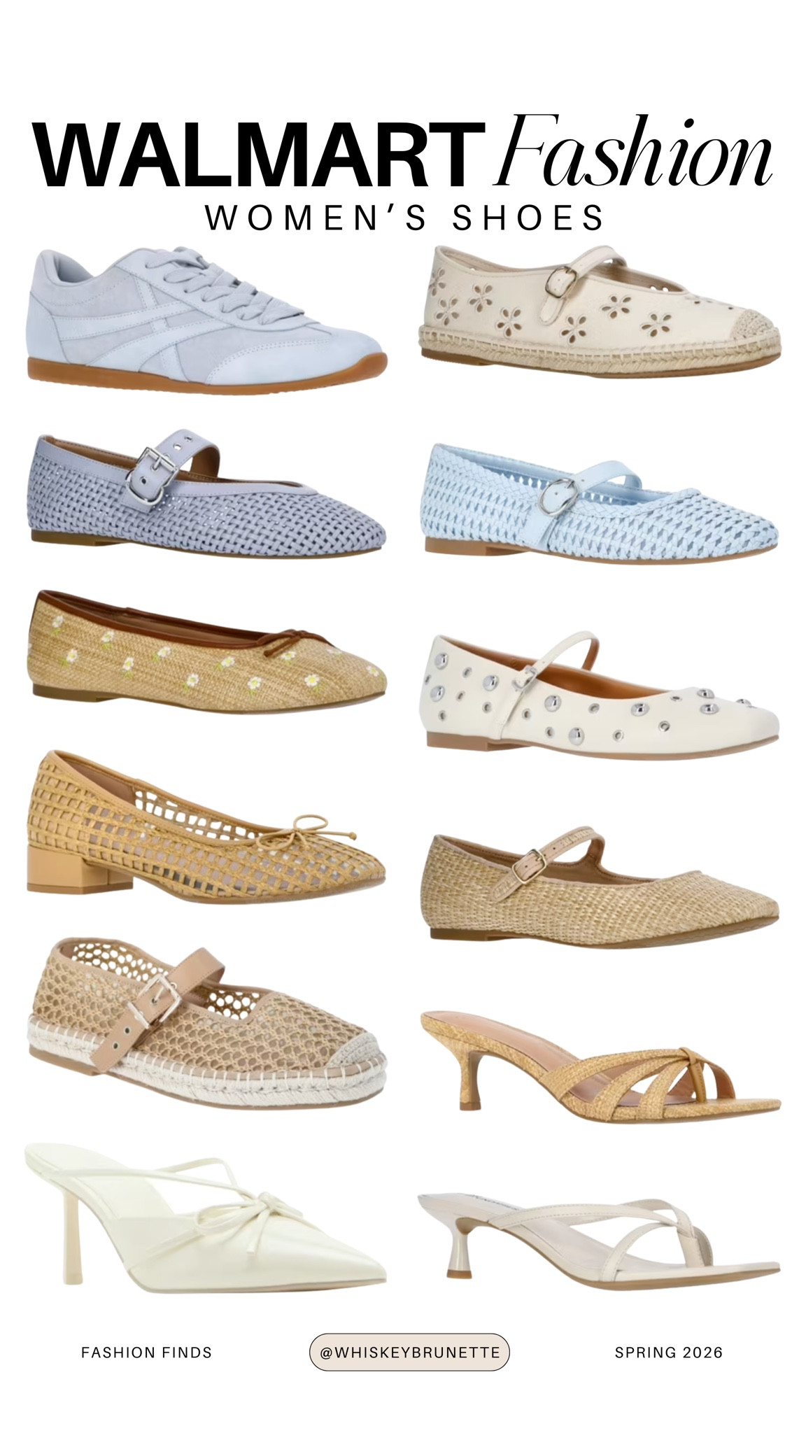 Walmart women’s spring shoe arrivals

white platform sneakers
neutral ballet flats
woven espadrille wedges
strappy kitten heels
classic loafers and mules
minimal slide sandals
pastel running sneakers
chunky dad sneakers
pointed toe slingbacks
casual canvas slip ons

#LTKSeasonal #LTKSaleAlert