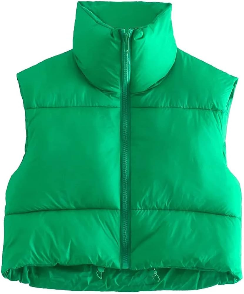 Daacee Women's Lightweight Winter Crop Puffer Vest Warm Sleeveless Zip Up Stand Collar Padded Gil... | Amazon (US)
