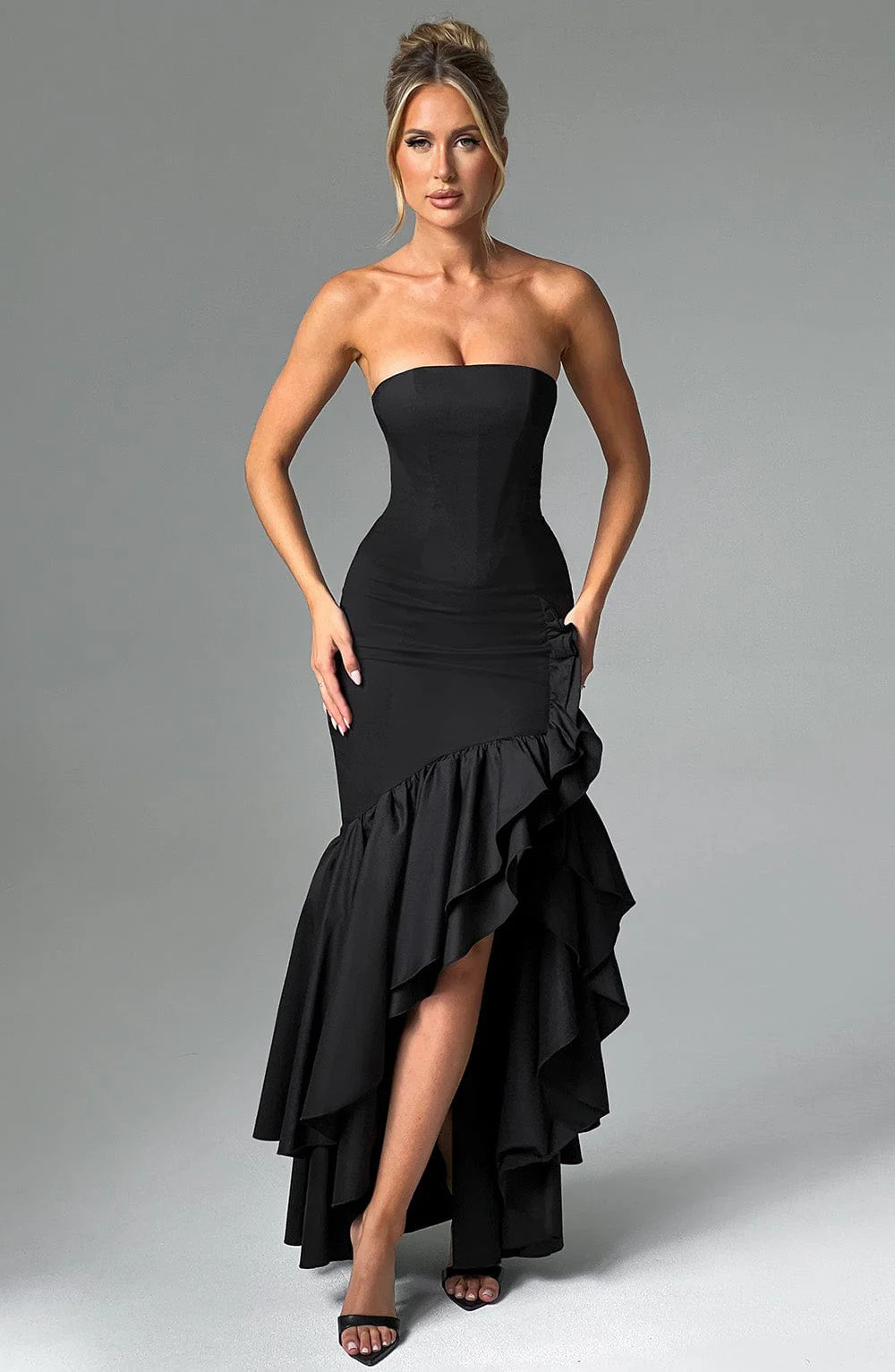 Angelina Maxi Dress - Black | Babyboo (global)