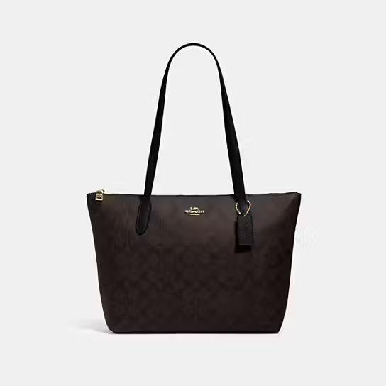 Zip Top Tote In Signature Canvas | Coach Outlet