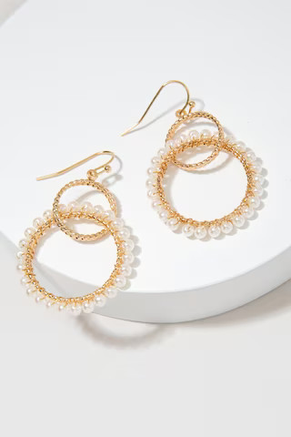 Joann Metal Pearl Circle Drop Earrings | Francesca's
