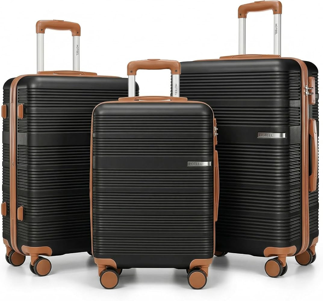 Hoteel Luggage Sets 3 Piece with Spinner Wheels TSA Lock (4-YEAR WARRANTY), Durable Suitcase Ligh... | Amazon (US)