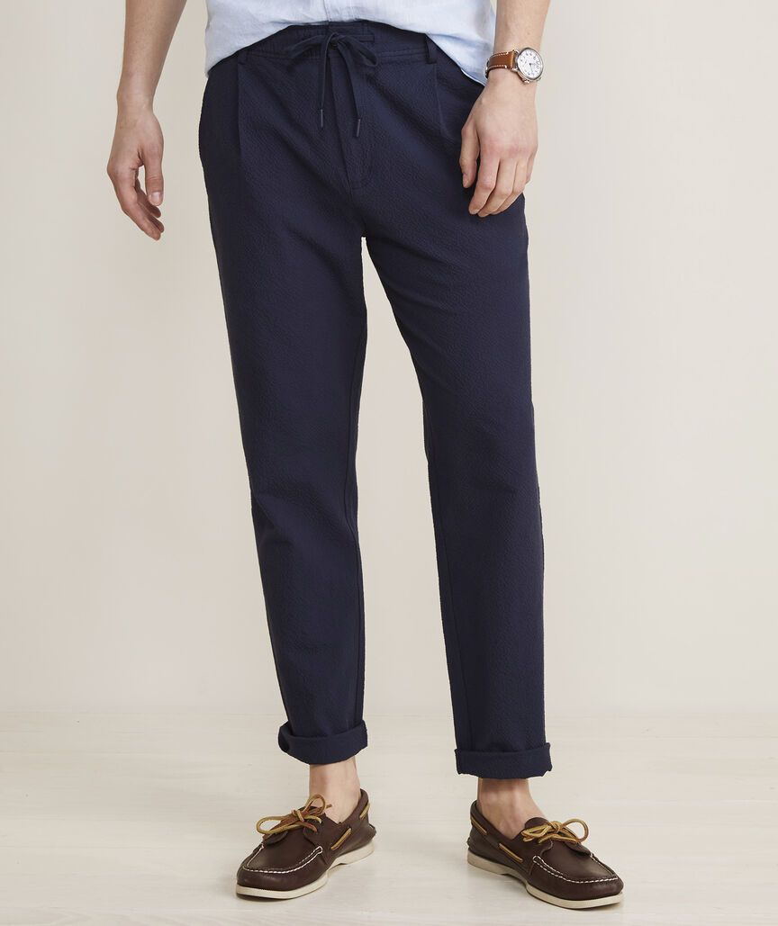 Seersucker Pleated Pull-On Pants | vineyard vines