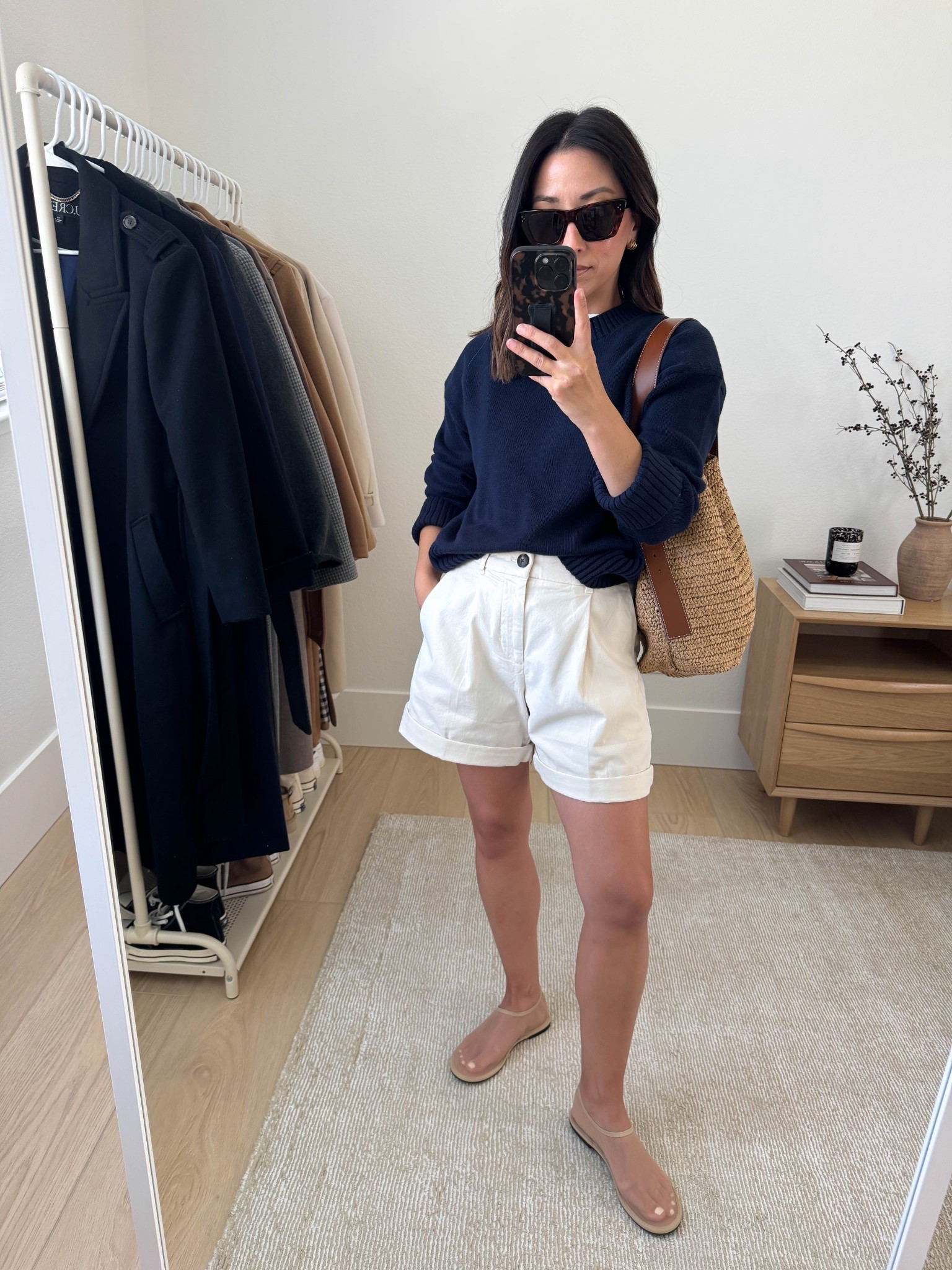 Spring outfits 

Just the most perfect chino shorts. Size down. I’m wearing size 0 and they’re a comfy, roomy fit. On major sale! 

Everlane sweater xs
Everlane chino shorts 
Amazon mesh flats
J.crew bucket bag
Celine sunglasses 

Spring outfits 2026, spring style, petite style, 

#LTKmomlife #LTKPetite #LTKootd