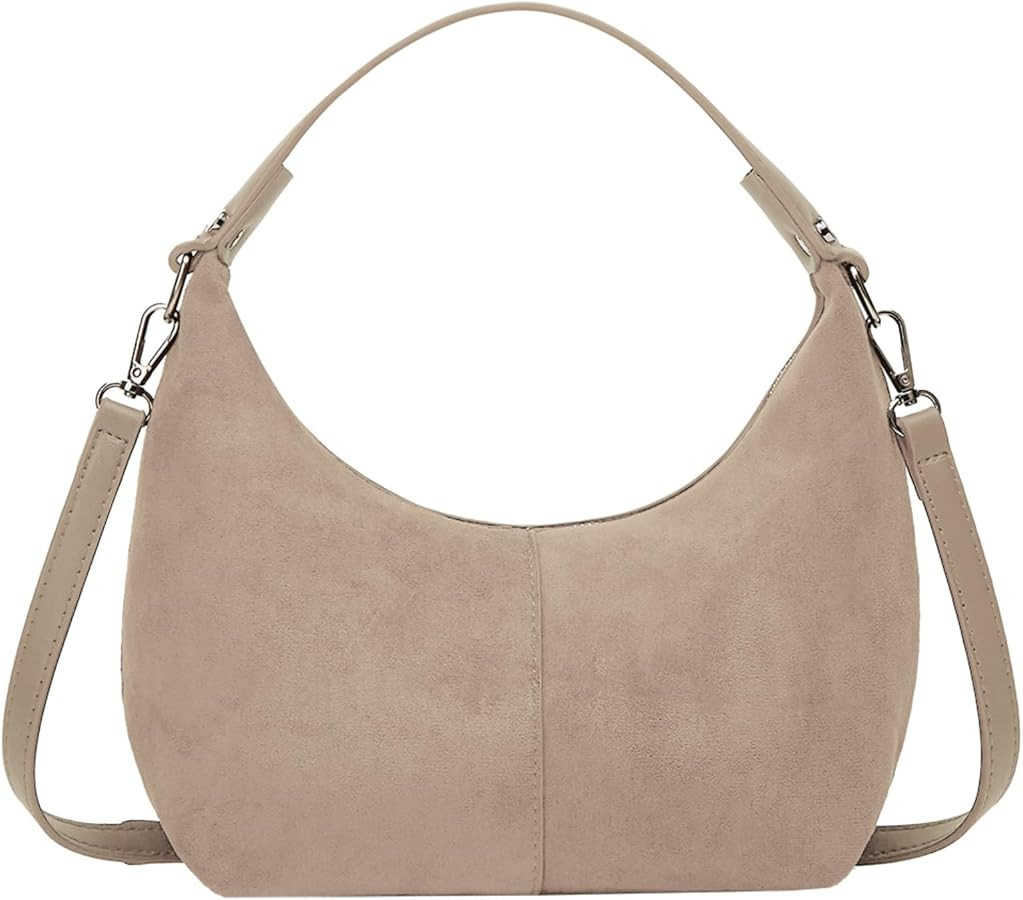Suede Crescent Bag Women 2025 Retro Suede Slouchy Bag Fall Work Handbag Shoulder Bag Slouchy Tote... | Amazon (US)