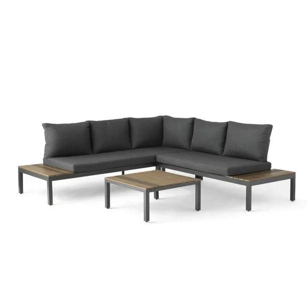 Bryde Sectional Sofa and Loveseat Low Seating Patio Set, 3 Pieces - Walmart.com | Walmart (US)