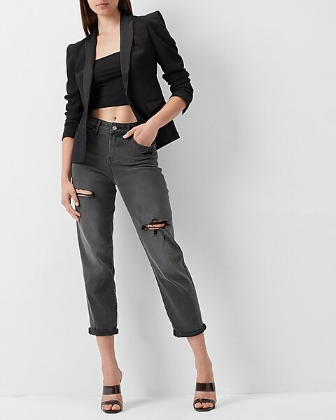 Satin Peak Lapel Textured Blazer | Express