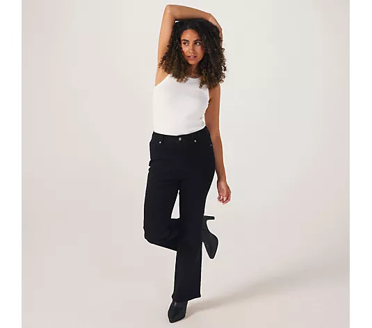 Dannii Minogue High Waist Bootcut Black Jean Petite - QVC UK | QVC UK