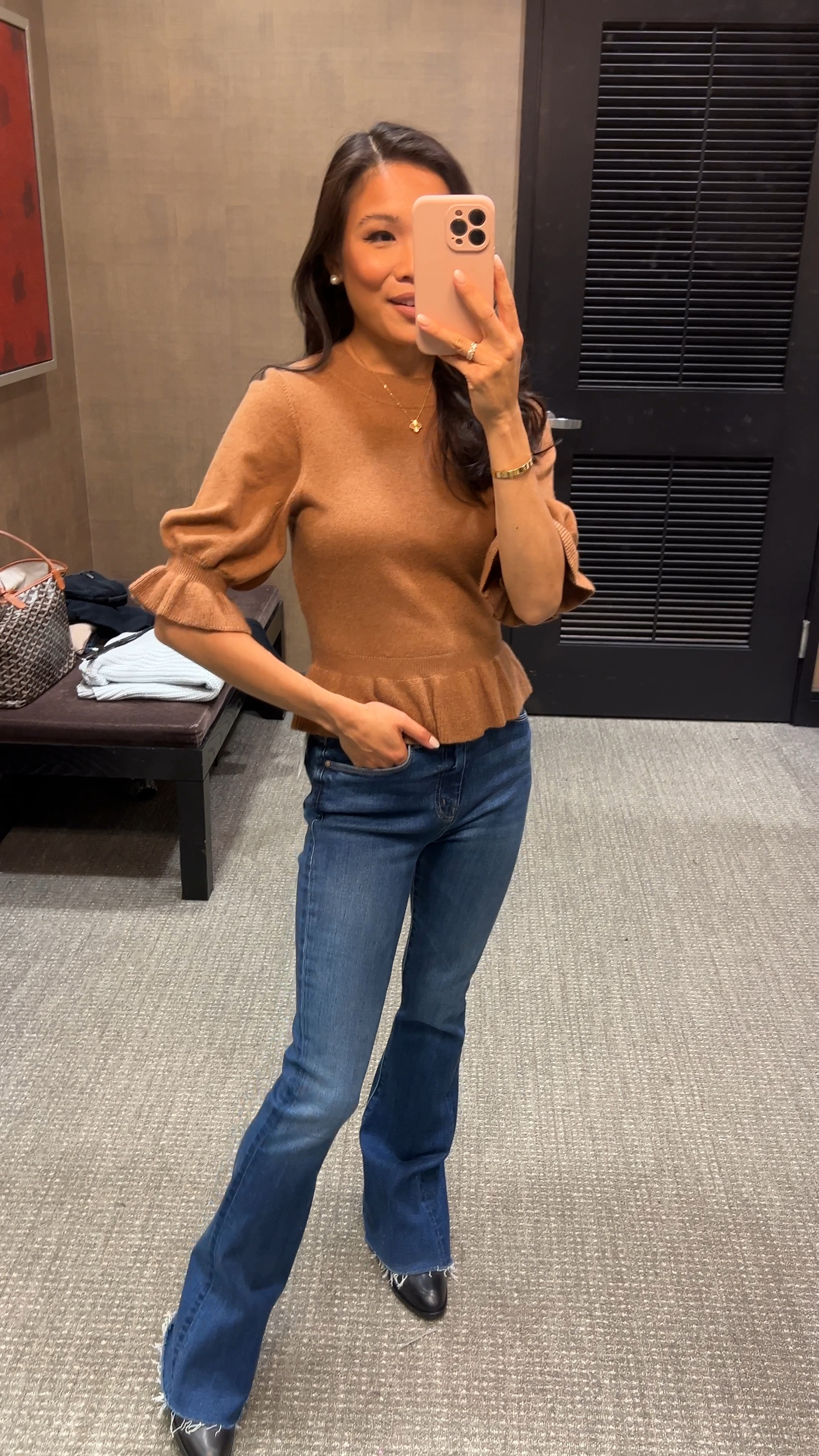 Cashmere blend sweater paired with flared jeans that are on sale for the Nordstrom Anniversary Sale! Wearing size XS in top and size 24 in the bottoms. Open to all cardmembers and rest of public on the 15th! 

#LTKSummerSales #LTKxNSale #LTKStyleTip