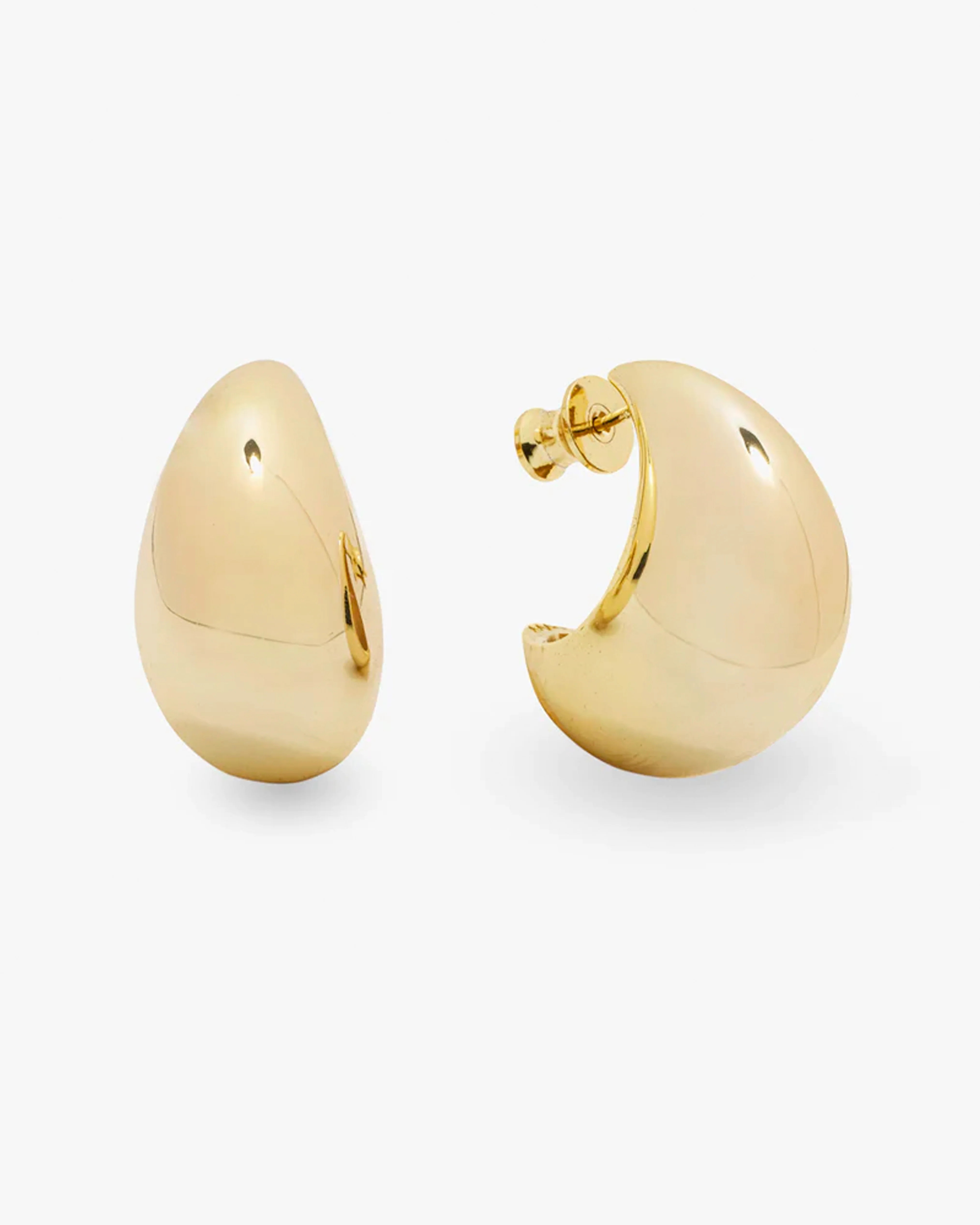 "She's So Smooth" Mama Teardrop Hoops - Gold | Melinda Maria Jewelry