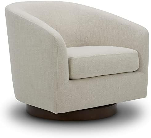 CHITA Swivel Accent Chair, FSC Certified Upholstered Fabric Barrel Chair for Living Room, Ivory | Amazon (US)