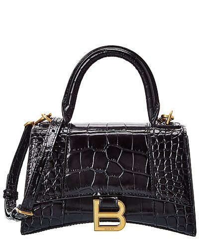 Balenciaga Hourglass XS Croc-Embossed Leather Top Handle Satchel | Gilt