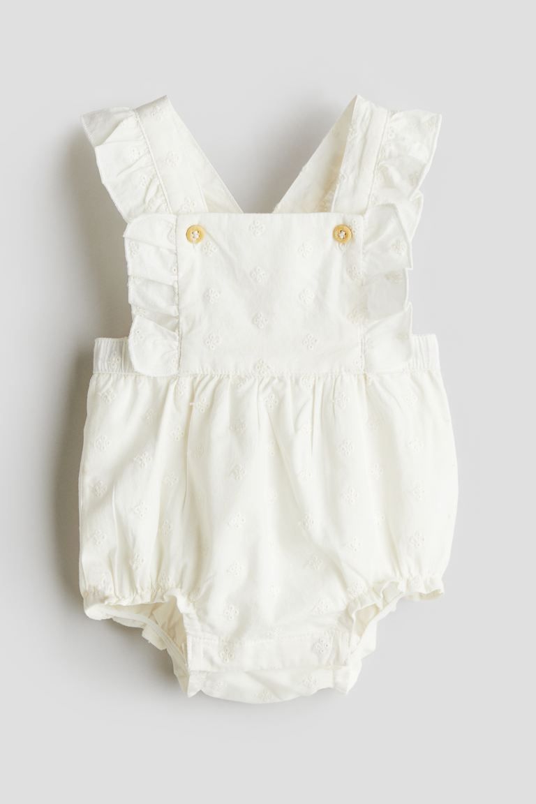 Cotton Overall Shorts - Short - White/floral - Kids | H&M US | H&M (US + CA)
