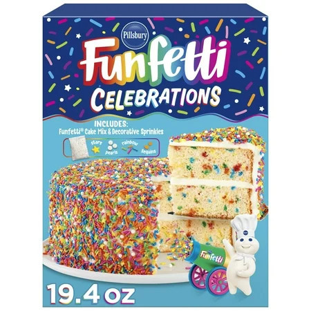 Pillsbury Funfetti Celebration Cake Mix, 19.4 oz Box | Walmart (US)