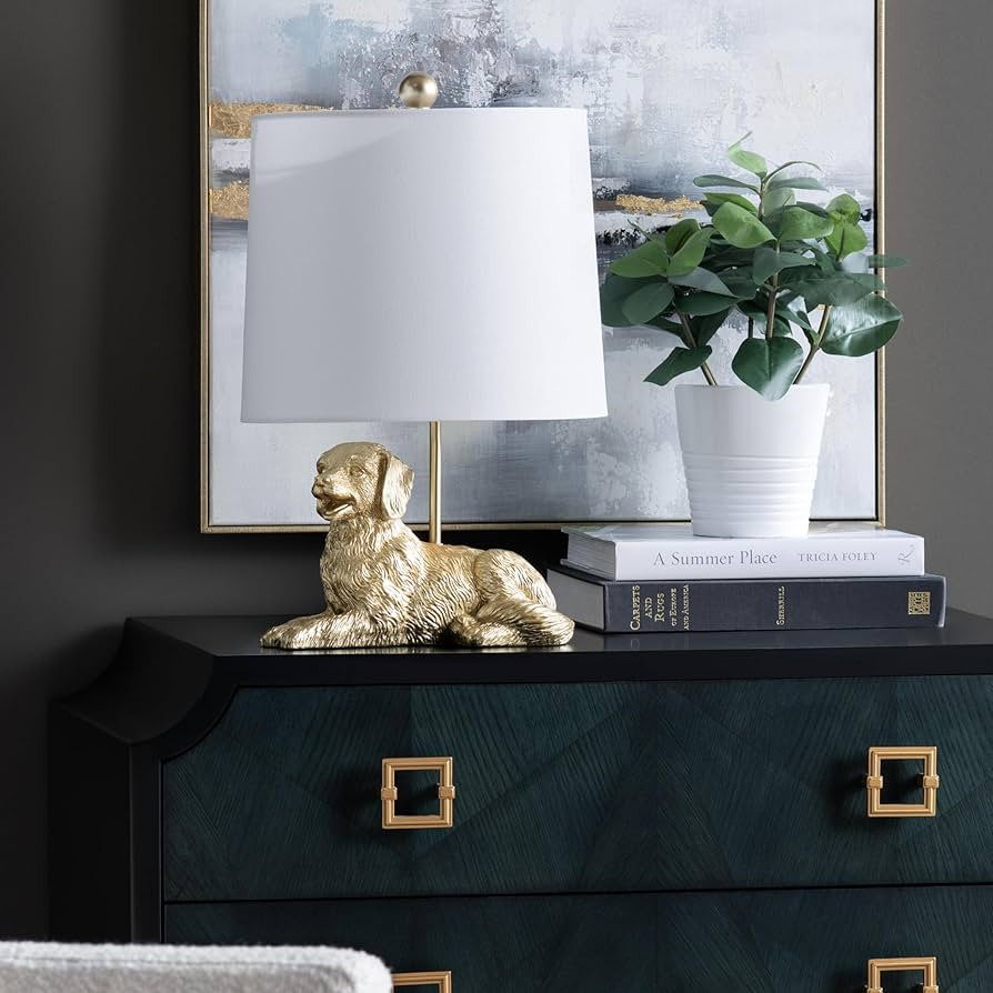 Crestview Collection 18.5" Golden Retriever Dog Table Lamp w/White Linen Shade | Amazon (US)