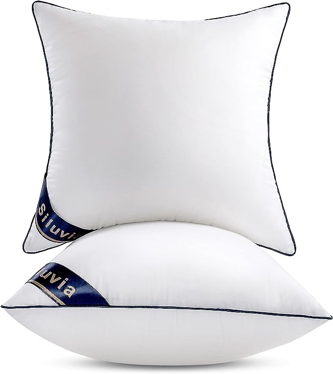 Siluvia 18"x18" Pillow Inserts Set of 2 Decorative 18" Pillow Inserts with 100% Cotton Cover Squa... | Amazon (US)