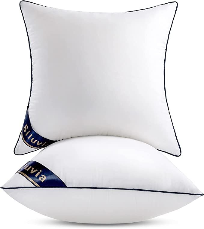 Siluvia 22"x22" Pillow Inserts Set of 2 Decorative 22 Pillow Inserts-Square Interior Sofa Throw P... | Amazon (US)