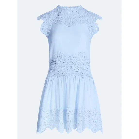 Scoop Women's and Women's Plus Crochet Mini Dress, Sizes XS-4X | Walmart (US)