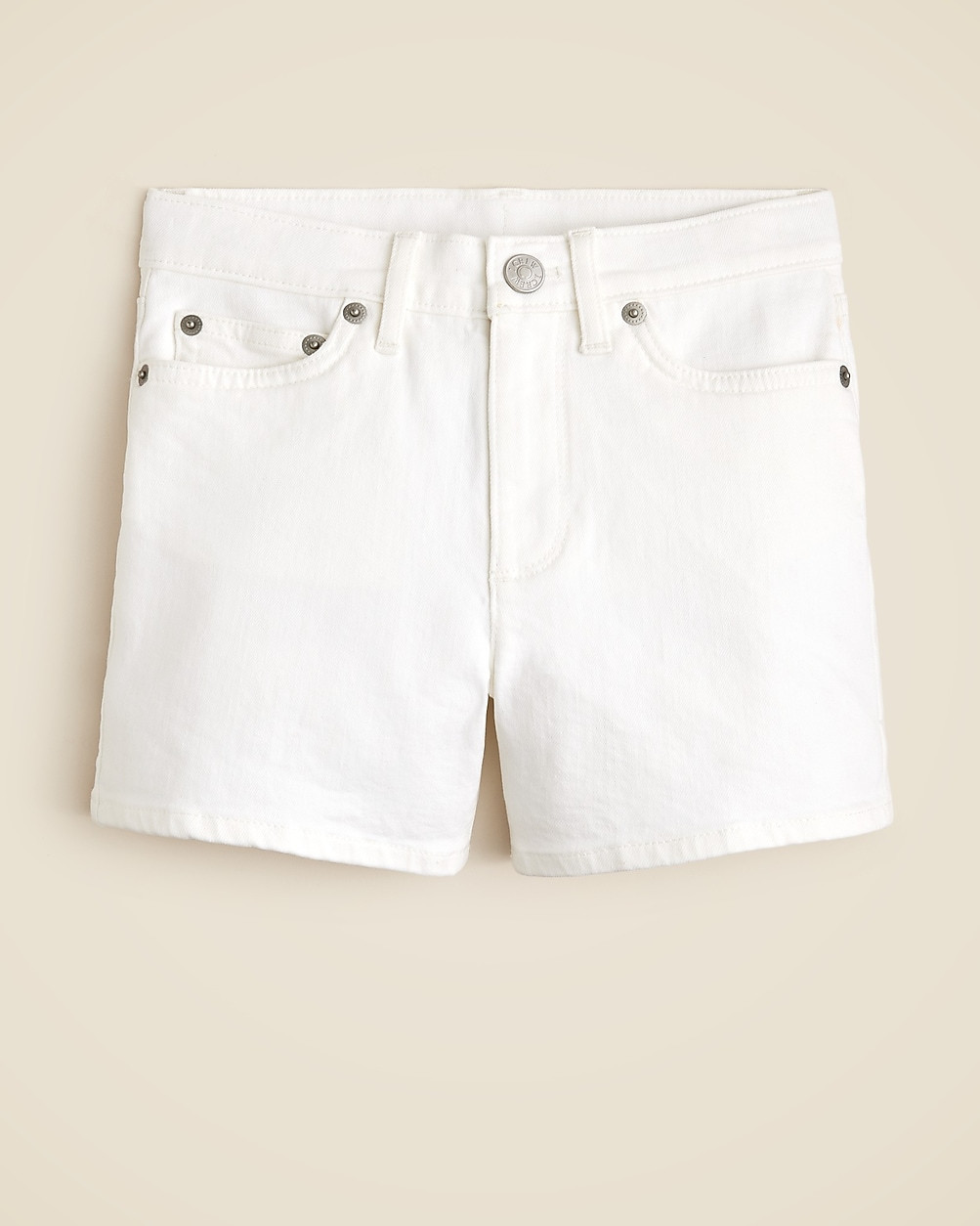 Girls' high-rise denim short in white | J. Crew US