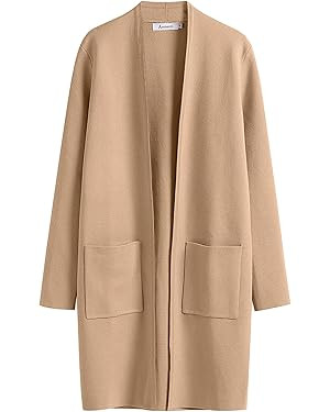 ANRABESS Cardigan Sweater for Women Casual 2023 Fall Winter Fashion Coat Long Sleeve Open Front K... | Amazon (US)