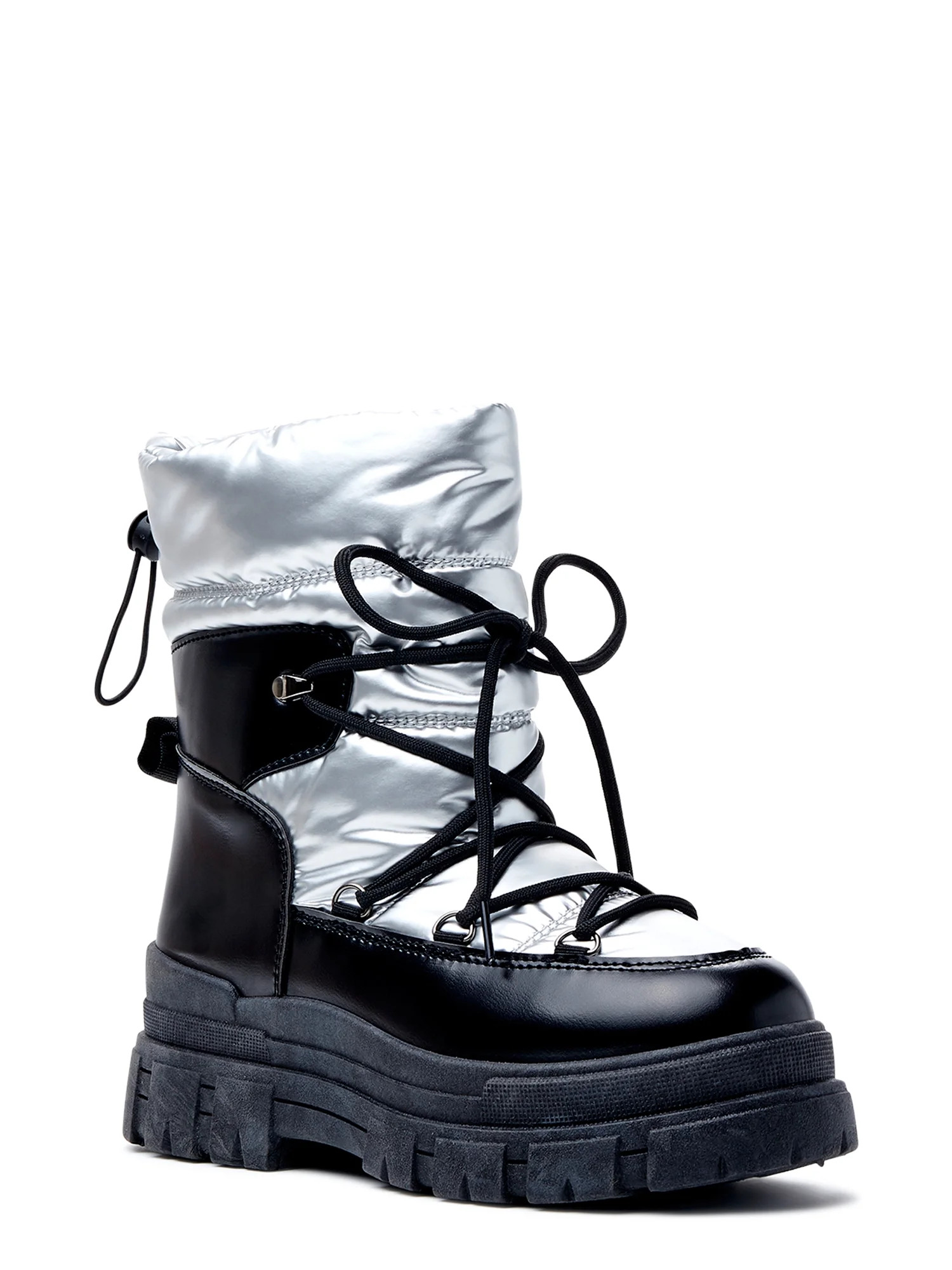 Scoop Women's Quilted Lug Sole Lace Up Boots - Walmart.com | Walmart (US)