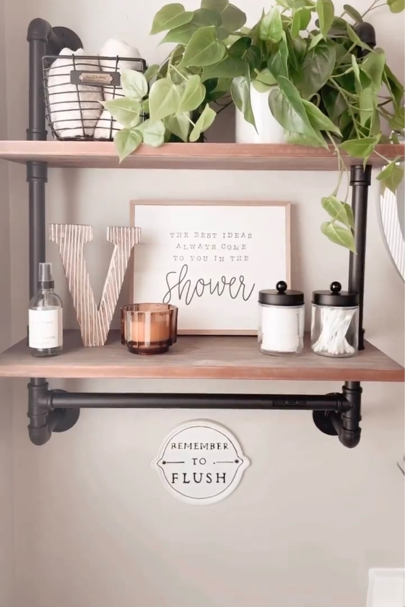 My bathroom shelf is one of my favorites! Amazon has the best decor and I'm so happy with this setup! It's easy to put together and is so sturdy! Love the farmhouse industrial-style! 🤎

#shelf #bathroom #bathroomshelf #farmhouse #industrial #bathroomdecor #decor #shelfdecor #amazon #amazonfind 

#LTKhome #LTKfindsunder100 #LTKfindsunder50