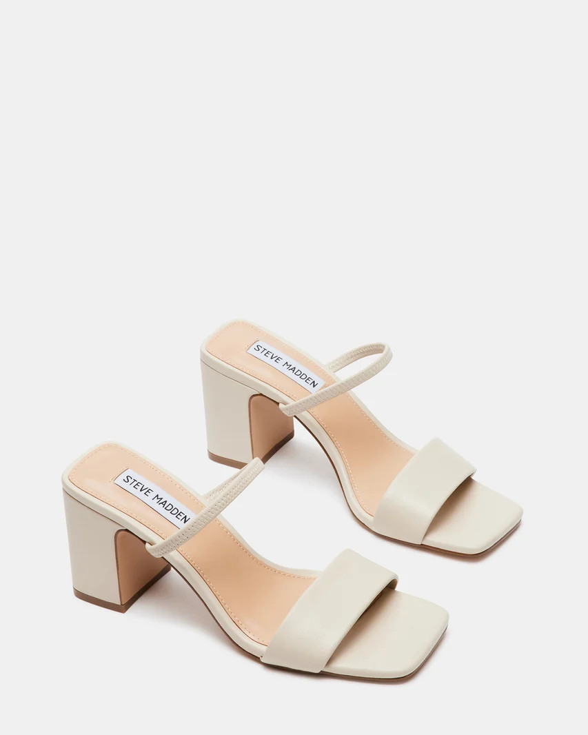 JADEN Bone Leather Square Toe Mule | Women's Heels | Steve Madden (US)