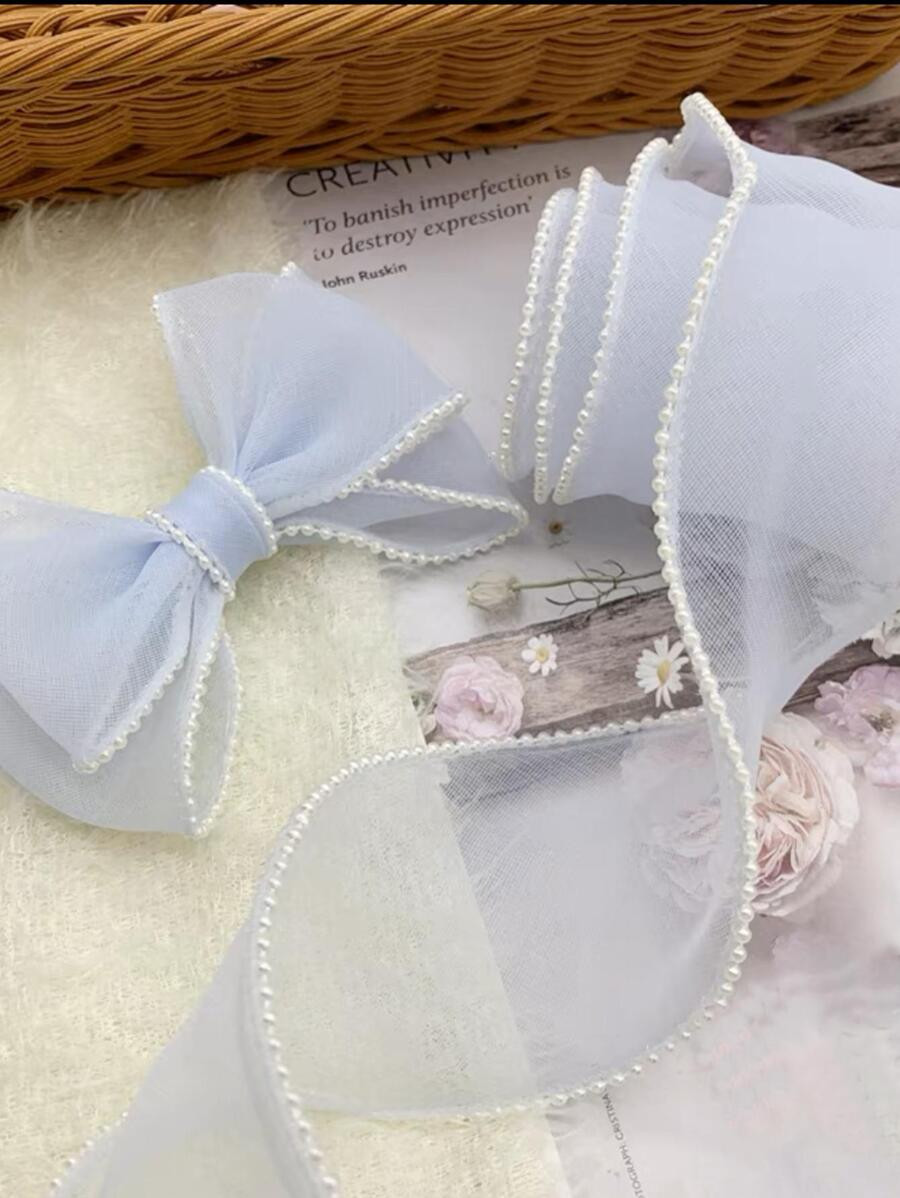 1roll Polyester Decorative Webbing, Modernist White Faux Pearl Decor DIY Webbing For Sewing | SHEIN