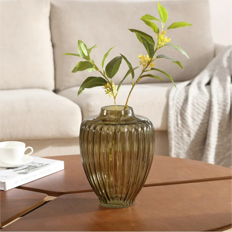 Home Decor Collection Style House Green Glass Vase, 7.5" L x 9.65" H | Walmart (US)