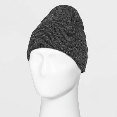 Knit Beanie - Goodfellow &#38; Co&#8482; Charcoal Heather One Size | Target
