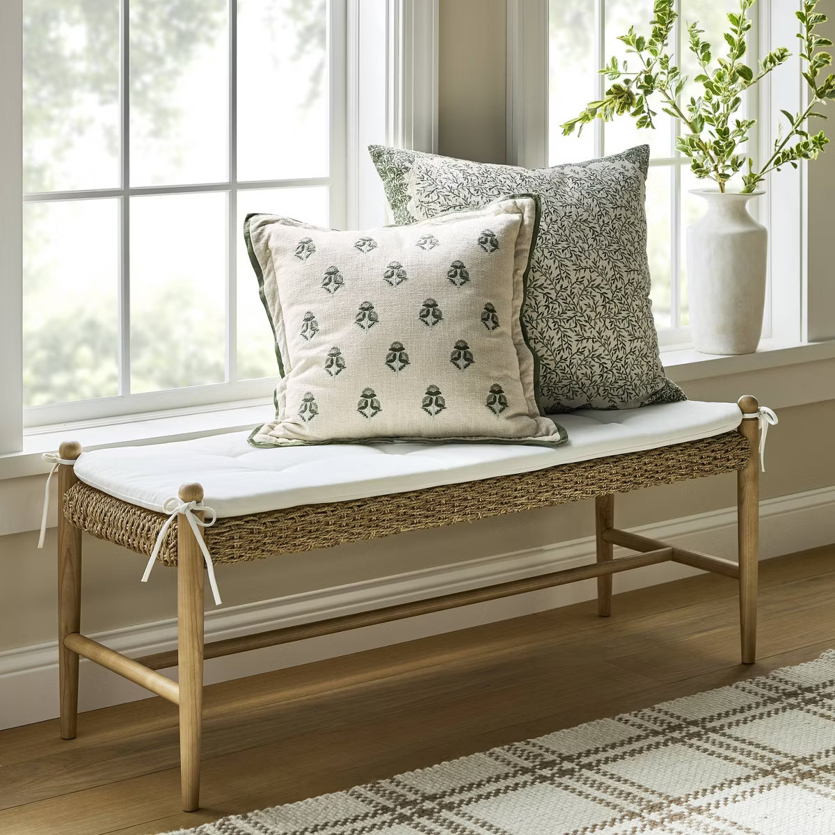 Cardamine Woven Upholstered Bench Natural - Threshold™ designed with Studio McGee | Target