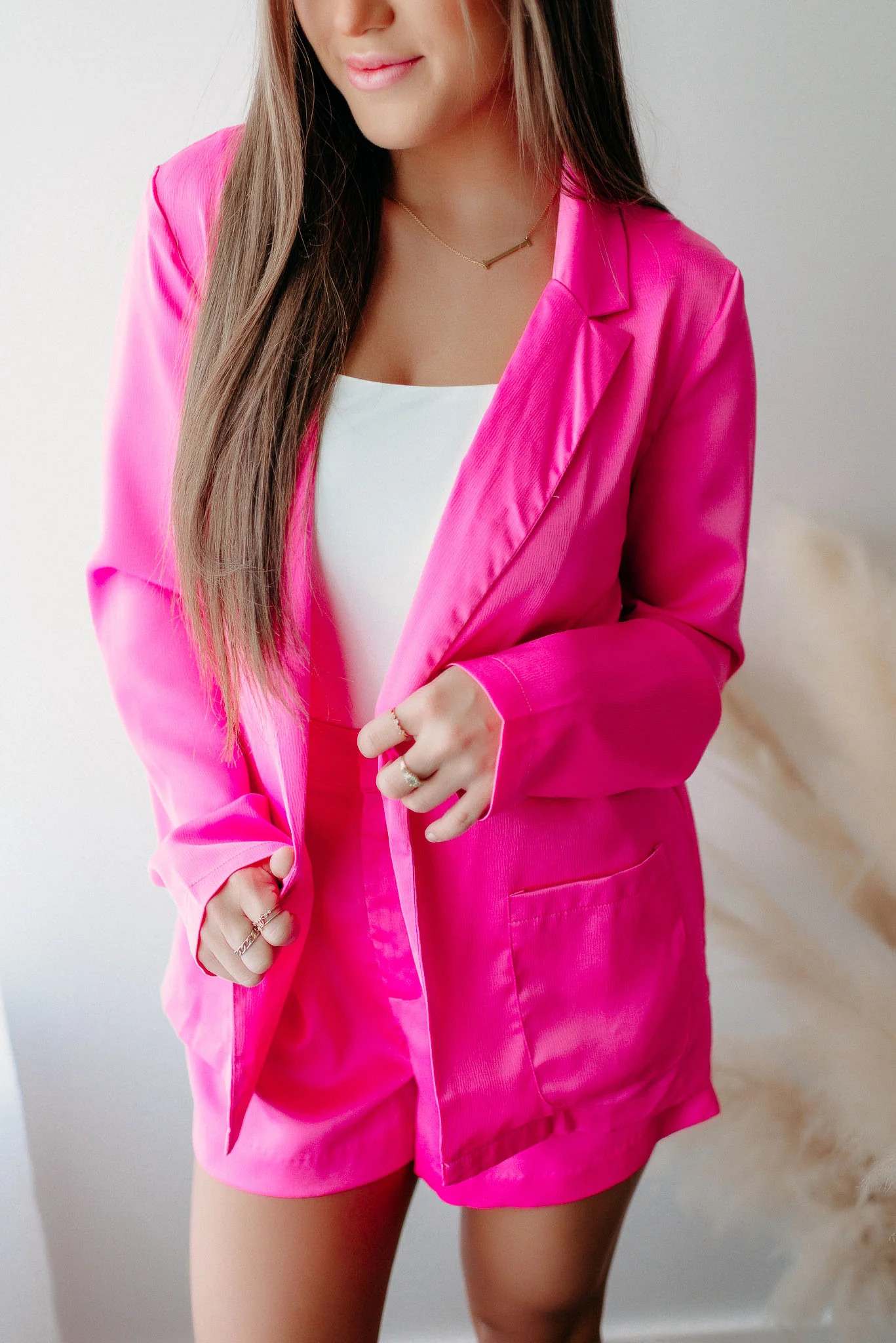 The Genevieve Blazer (Hot Pink) | Blue Layne Boutique